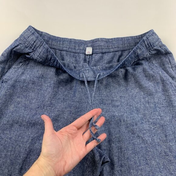 Old Navy Blue Chambray Linen Blend High Rise Wide Leg Lounge Pant XL - Picture 4 of 8